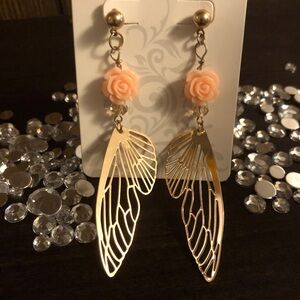 Flowers and Fairywings Drop Earrings